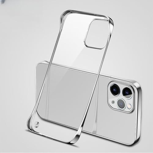 Coque sans cadre pour iPhone 13 rigide transparente argent idéal au quotidien