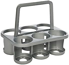 Getränkehalter Für 6 Flaschen - Stabiler Kunststoff Korb Metallic Grün