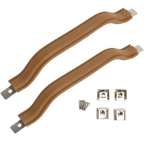 FCBJX Door Handle Pull Strap for Jeep YJ Wrangler 1987-1995 Front Brown Inside Trim Driver and Passenger Side Replaces 55009801K (2 Pack)
