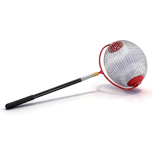 Pissente Nut Gatherer, Acorn Picker Upper Roller Efficient Stainless Steel Fruit Collector for Apples Oranges Pears Pecans Chestnuts with Lightweight Design (Small)