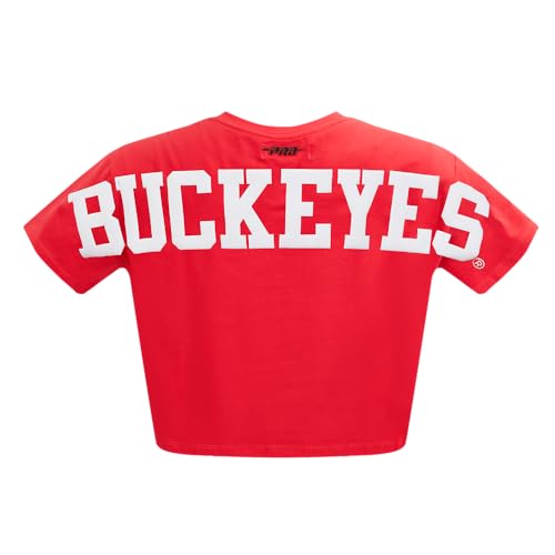 Womens College Ohio State University Wingspan Short Sleeve Boxy Tee Red M by Pro Standard - Image 3