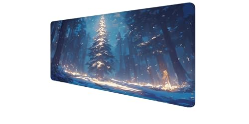 Tapis de souris XXL 700x300 mm forêt pour PC et bureau gamer
