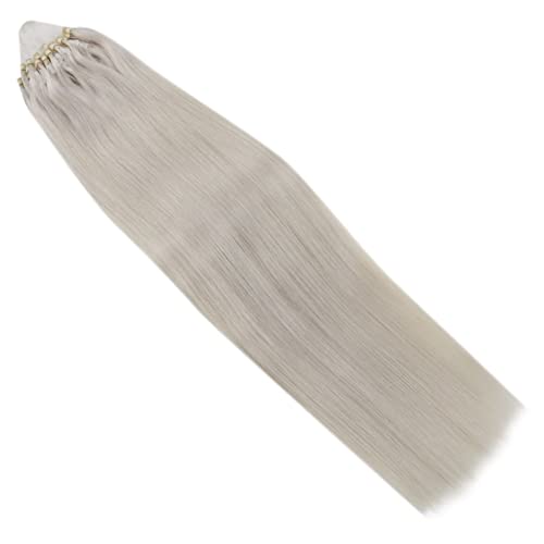 【Only 1】Micro Loop Hair Extensions Human Hair 22inch 50g 50s Micro Links Hair Extensions remy Platinum Blonde Hair Extensions Real Hair