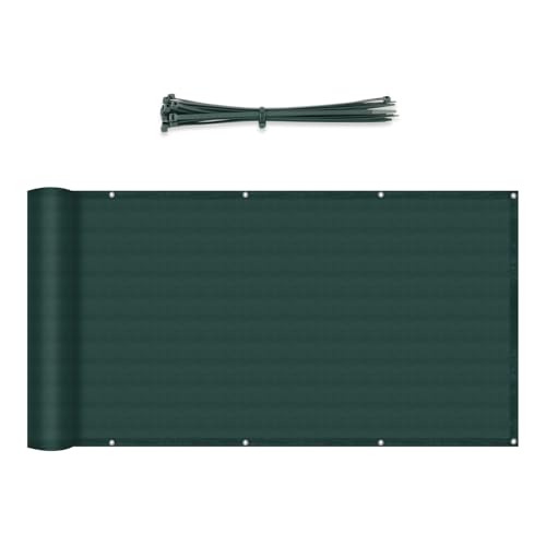 Sekey Balkon Sichtschutz Balkonabdeckung HDPE Leicht Transparent Wind- und UV-Schutz Wetterfest, mit Ösen, Nylon Kabelbinder und Kordel