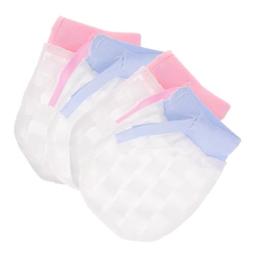 TINEASUR 2 Pairs Adjustable Ice Silk Mittens of Breathable Scratch Gloves for Newborns Comfortable Hand Protection with Elastic Wrist for Summer Use