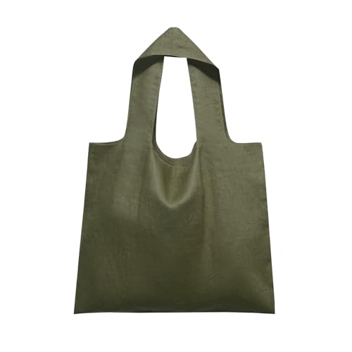 HSOFTIFY 100% Pure Linen Reusable Shopping Bags for