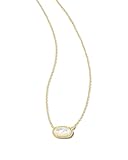 Kendra Scott Grayson Stone Pendant Necklace in Ivory Mother Of Pearl, 14k Gold-Plated Brass, Fashion Jewelry for Women