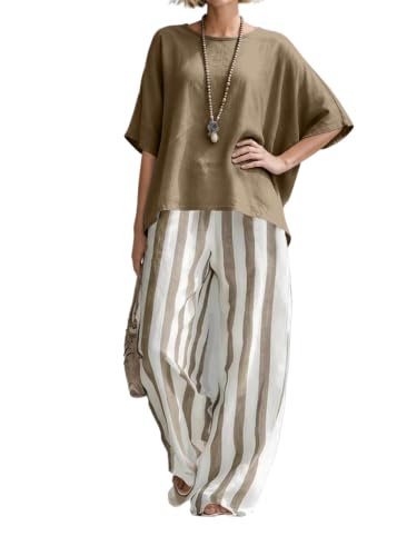 Ropa de lino para mujer ideal para paseos casuales y looks veraniegos con rayas