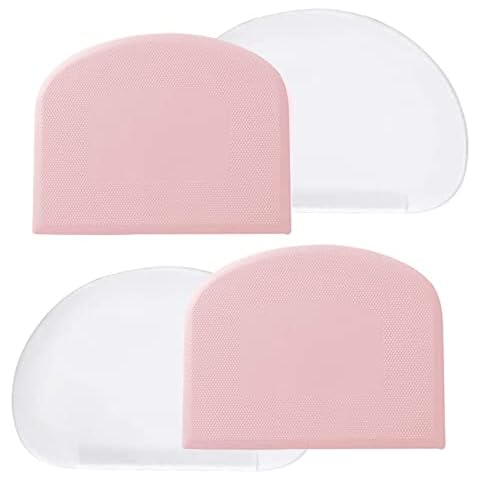 BOMJJOR Dough Bowl Scraper Silicon Dough Scrapers Home Kitchen Food Grade PE Backing Dough Blenders Hard Cutter for Cooking Bread Cake Mixing Dough Scrapers 4 Pack Cover