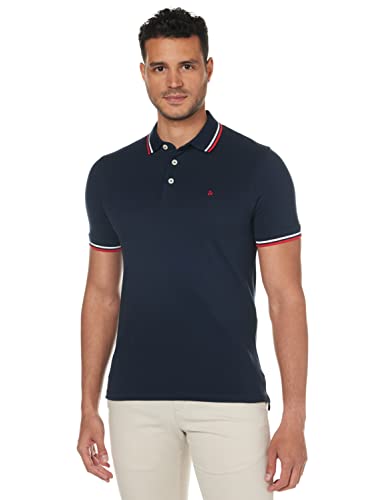 Jack and Jones Homme Tipped Pique Polo T-Shirt Manche Courte, Bleu Bleu Marine Blazer, L