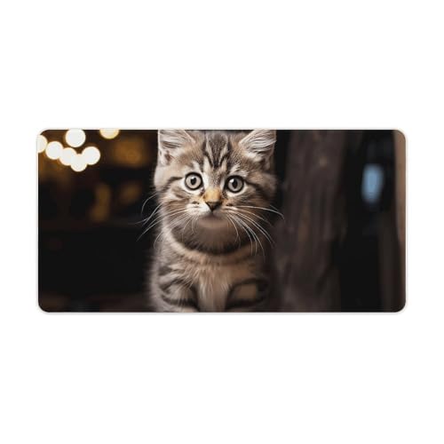 Tapis de souris grand format imperméable antidérapant motif chat bureau