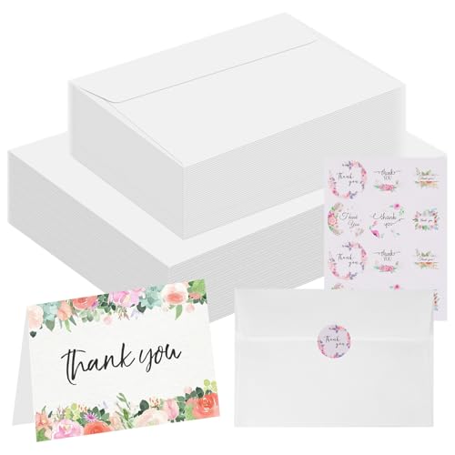 Zylota 60 Sets Watercolour Cards with Envelopes 140lb/300GSM Blank Watercolor Paper 4 x 6 in Foldable Water Colour Postcards for Greeting Card Birthday Wedding Invitations