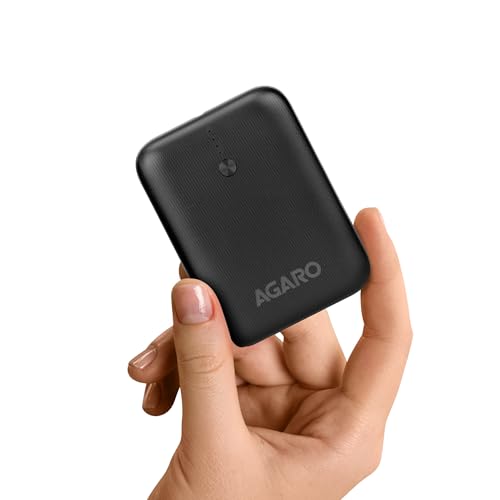 AGARO Nano Power Bank 10000 mAh, 22.5W Power Delivery for Smartphones, Portable, USB A & C Output, USB C Input, Fast Charge Technology for Tablets,...