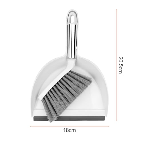 WinGluge Besen und Kehrschaufel Set PP-Material, Handfeger und Schaufel, Kehrblech und Handfeger, Kehrset Kleins, Kehrgarnitur, Tischbesen, Handbesen Schaufel, Handkehrset, Platzsparender Tischkehrset