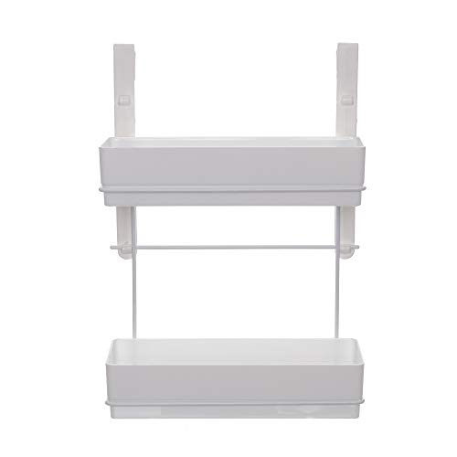 Suporte De Temperos Para Porta Duplo, Metaltru, Branco com Branco