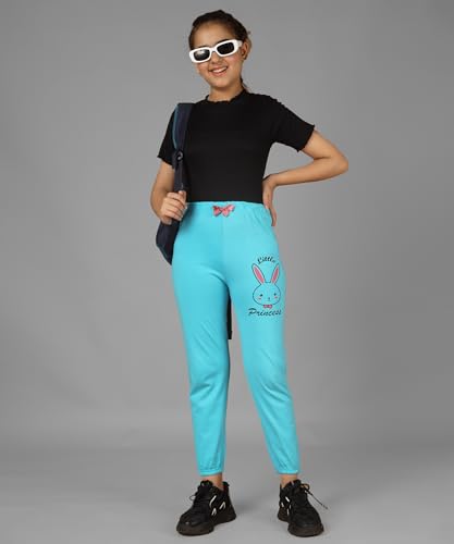 Image of KYDA KIDS Girls 100% Cotton Premium Printed Track Pants | Soft Breathable Fabric | Summer Wear Multicolor Trackpants for Girls - Pack of 3