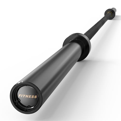 PAPABABE Barbell, 7ft Olympic Barbell 45lb, 30mm Black Chrome Grip & 2-Inch Sleeves, Hybrid Needle Bearings + Bushings, 190,000 PSI Steel, 1000lbs Home Gym Bar for Men (Black)