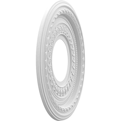 Image of Ekena Millwork CMP10CO Cole Thermoformed PVC Ceiling Medallion, 10 inch OD x 3 1 /2 inch ID x 3 /4 inch P, White