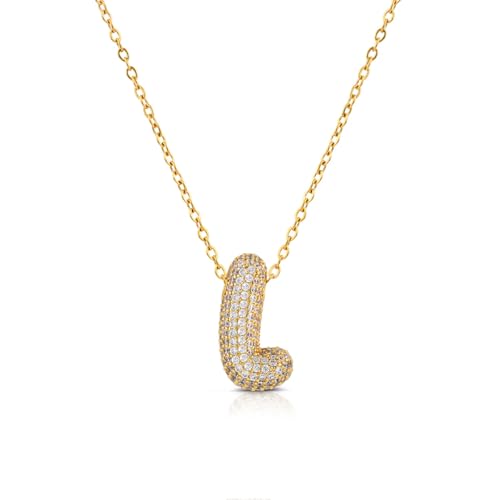 Collier pour femme avec lettre L Ops Jewels en acier doré élégant