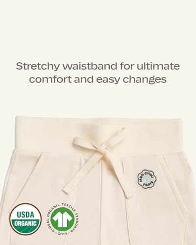 MON CHOU Organic Cotton Joggers - 100% Pima Cotton Baby Pants - Lightweight and Breathable Infant Pants for All Seasons3