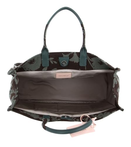 Sac à main fleur Coccinelle Never Without B. Flow jacquard vert et marron