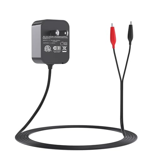 VHBW for Moultrie 6V Battery Charger Sealed Lead Acid Battery Charger with Red and Black Alligator Clips Power Adapter
