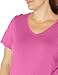 HUE Womens Short Sleeve V-neck Sleep Tee Pajama Top, Passion Pink, Small