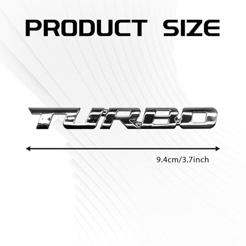 Image of Msyuusr 2PCS Turbo Car Emblem, Premium Metal Turbo Badge, 3D Turbo Metal Fender Logo Badge Sticker, Car Accessories Car Emblem Decal for All Cars, Truck, SUV（Silver）