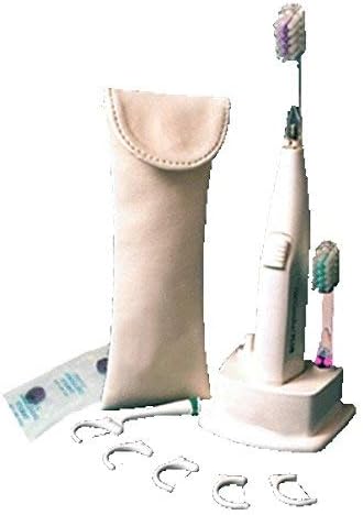 SDC Power Brush and Floss System for Sensitive Teeth Cleaning | Retractable bristles | Vibrating flosser | Two Brush Heads | one Floss Head | one Bathroom Stand | Ten Floss Clips