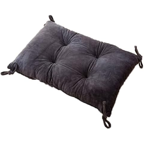 Kwnces Chair Pads Rectangle Stool Cushion Soft Cotton Fabric Barstools Cushions with Ties,Ash-30x45cm/11.8x17.7 Cover