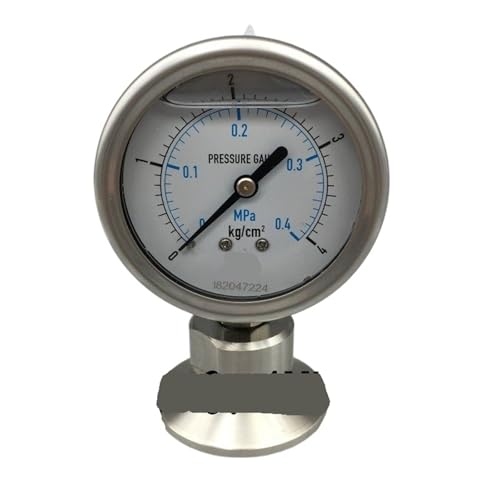 Manomètre à diaphragme étanche YTP-60BF en inox avec fixation mandrin 50.5mm de 0 à 1.6MPa