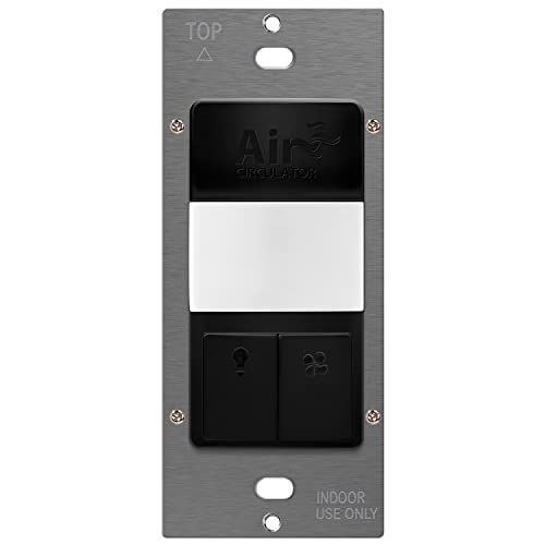 TOPGREENER Air Circulator Timer Switch with PIR Lighting Motion Sensor, NEUTRAL WIRE REQUIRED, Hourly Fresh Air Fan Timer, 120VAC 60Hz, 1/4HP, 3A Max Fan Load, UL Listed, TDTOS5-BK, Black