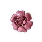 CEUYGT Handmade 3D Ceramic Wall Art Hanging Sculpture Pink Flower Wall Decor for Living Room Bedroom and Bathroom Red Peony 2.75'' (Small)