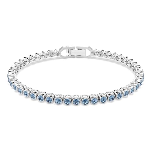 Swarovski Bracciale Tennis Imber Emily, Taglio Round, Blu, Placcato rodio