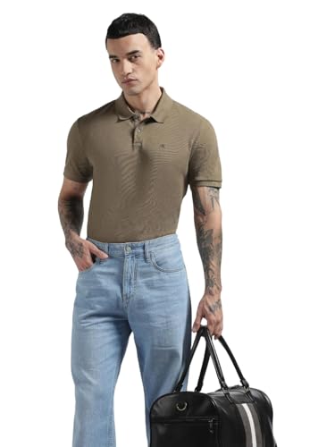 Image of Solid Regular fit Cotton Polo t-Shirt