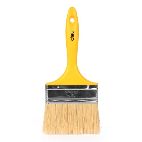 Deli 4-Inch Plastic Handle Paint Brush - Professional Quality Bristles for Smooth Even Painting - Perfect for DIY & Pros