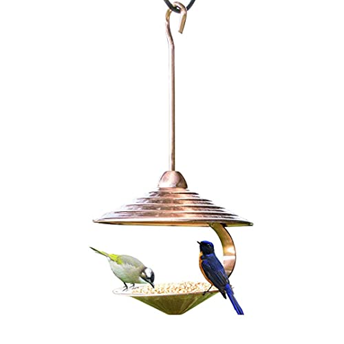 Sungmor Mangeoire à oiseaux en cuivre galvanisé | 38 cm de haut | Mangeoire à oiseaux pour le jardin | Mangeoire d'extérieur pour graines d'oiseaux | noix de tournesol Cover