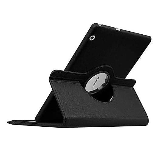 LIUCHEN Surfplattefodral för Huawei MediaPad T5 10 T3 9.6"8 7.0 Wifi BG2-W09 AGS-W09/L09 KOB-L09/W09 360 roterande PU-läderfodral, svart, T3 7.0(Wifi) BG2, W09