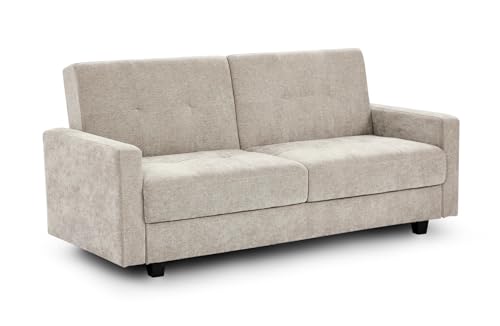 Honeypot Sofabed - Hive 3 Seater Sofa Bed for Living Room - Beige Fabric Upholstered Fold Out Double Sofa Bed | Setup Included | Built to Last (Beige)