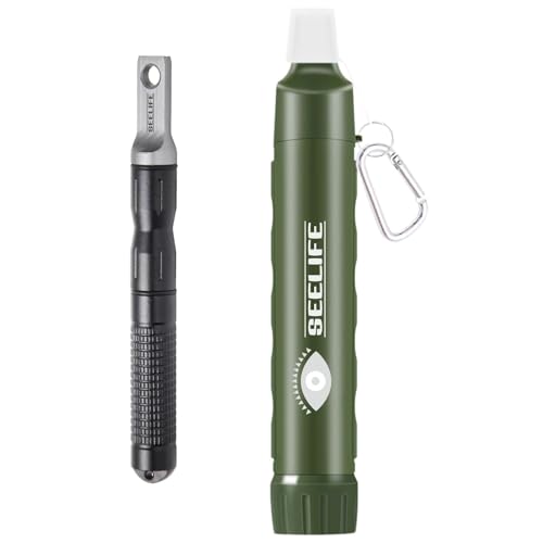 Hiking, Camping, Travel, Outdoor Emergency preparedness, Portable Flint and Personal Water Filter kit (Medium)