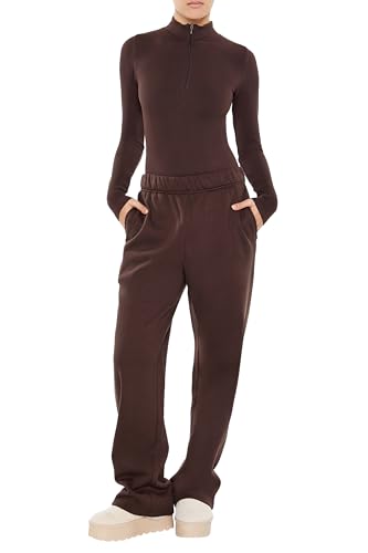 Body sin costuras marrón Forever 21 con media cremallera para mujer talla M