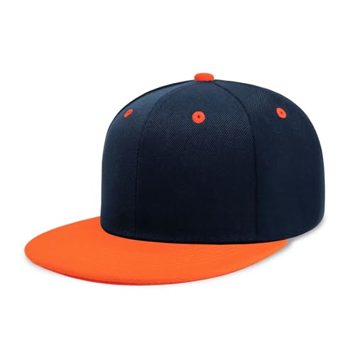 Image of CHOK.LIDS Flat Bill Visor Classic Snapback Hat Blank Adjustable Brim High Top End Trendy Color Style Plain Tone Baseball Cap