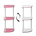 Furinno TURN-N-TUBE Corner Shelf, 3-Tier Corner Bookshelf, Display Storage Shelves with Open Shelves, for Organization and Storage, Living Room, Home Office, Garage, Pink