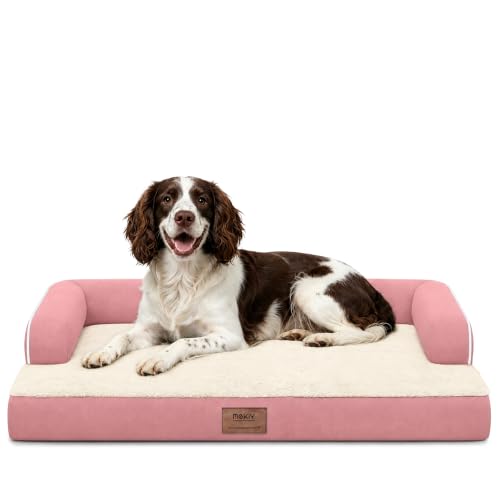 MEKIY Orthopedic Waterproof Dog Bed with Bolster for Extra Large Size Dogs