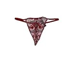Victoria's Secret Very Sexy Rose and Bows V-String Panty Color Red Size X-Small New