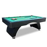Rovibek 84“ Portable Pool Table, Foldable Billiard Tables for Adults Kids and Family, Pool Tables with Balls, Cues, Chalk, Brush and Triangle, Black