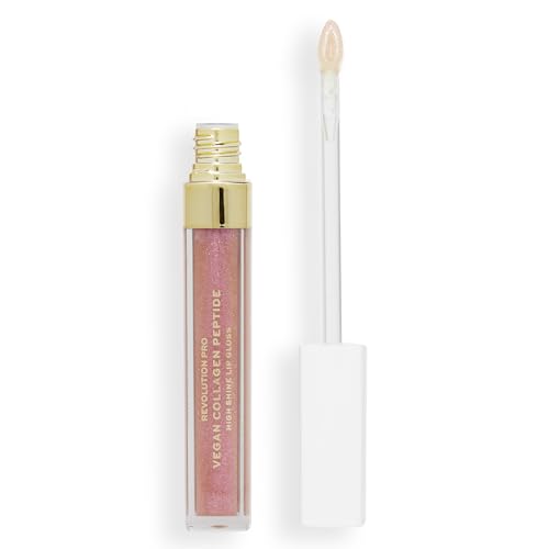 Image of Revolution Pro Vegan Collagen Peptide High Shine Lip Gloss, Nourish, Plump & Hydrate Lips With Hyaluronic Acid & Vitamin E, 4 ML (Pack of 1)