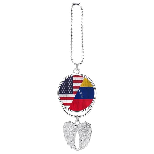 ZMYAPQO Vintage Venezuelan Venezuela American Flag Car Accessories