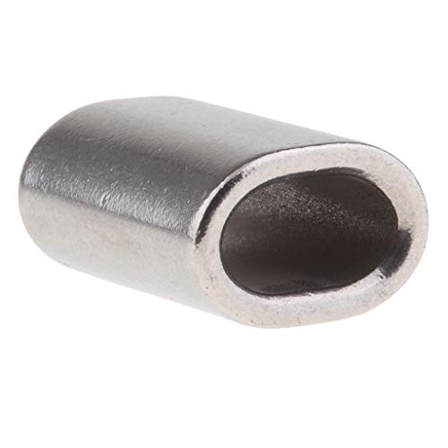 figatia Virola oval de aço inoxidável para cabo de engaste 14 mm, 16 mm, 18 mm, 20 mm - 14 mm
