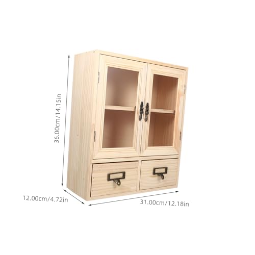 Organizador de escritorio de madera beige IMIKEYA mueble vintage 4